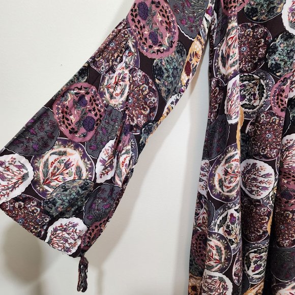 Umgee boho oversized short dress / tunic top V cut out back woman's size medium - Picture 12 of 12